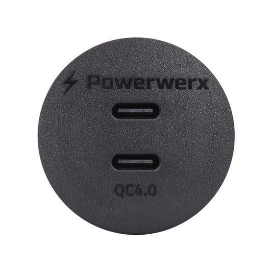 Powerwerx Panel Mount 65W Dual USB-C PD QC4 Fast Device Charger